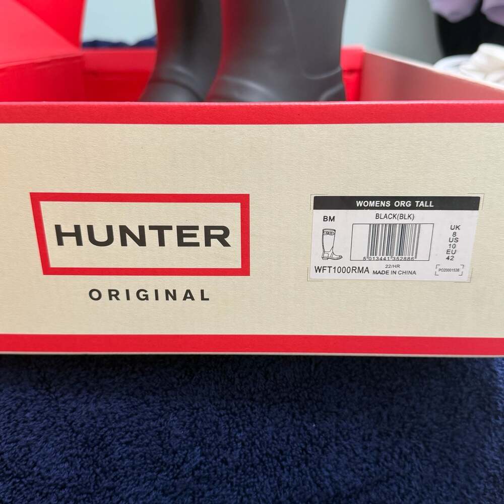 Hunter Women's Original Tall Matte Black Rain Boots WFT1000RMA Size 10 US NIB - Picture 2 of 11